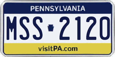 PA license plate MSS2120