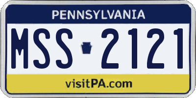PA license plate MSS2121