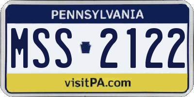 PA license plate MSS2122