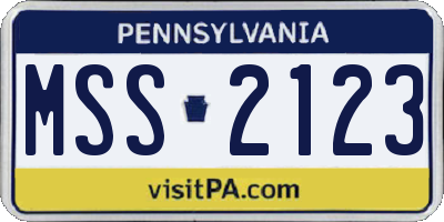 PA license plate MSS2123