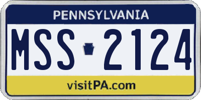 PA license plate MSS2124