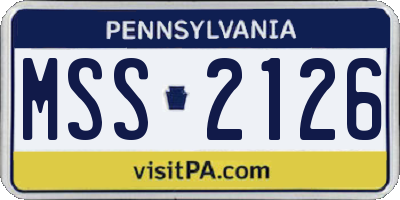 PA license plate MSS2126