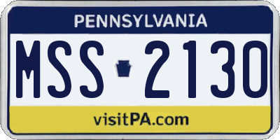 PA license plate MSS2130