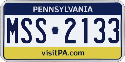 PA license plate MSS2133