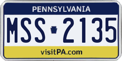 PA license plate MSS2135