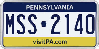PA license plate MSS2140