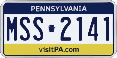 PA license plate MSS2141