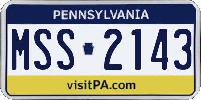 PA license plate MSS2143