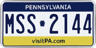 PA license plate MSS2144