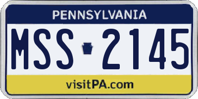PA license plate MSS2145