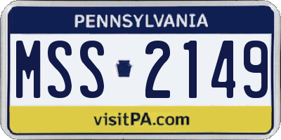 PA license plate MSS2149