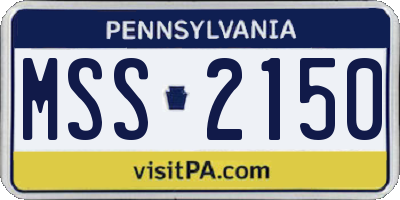 PA license plate MSS2150
