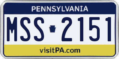 PA license plate MSS2151
