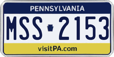 PA license plate MSS2153