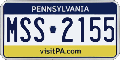 PA license plate MSS2155