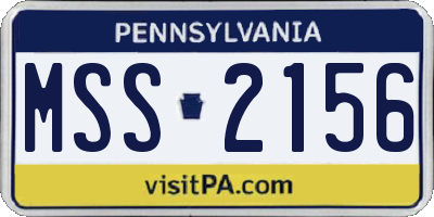 PA license plate MSS2156