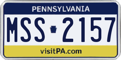 PA license plate MSS2157