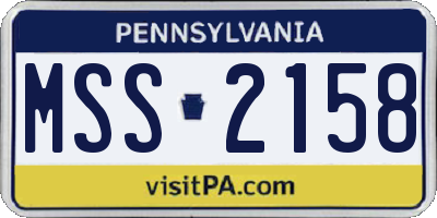 PA license plate MSS2158