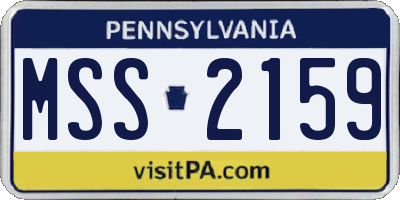 PA license plate MSS2159