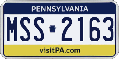 PA license plate MSS2163