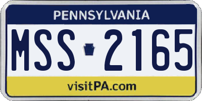 PA license plate MSS2165