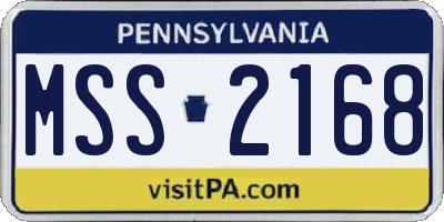 PA license plate MSS2168