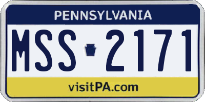 PA license plate MSS2171