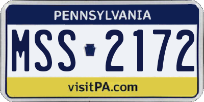PA license plate MSS2172