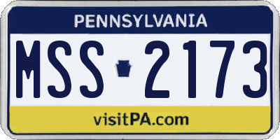 PA license plate MSS2173