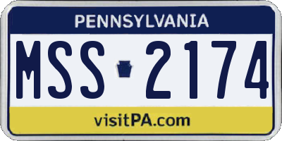 PA license plate MSS2174