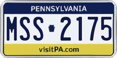 PA license plate MSS2175