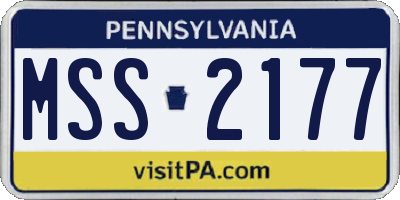 PA license plate MSS2177