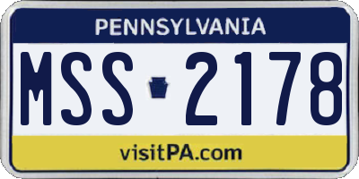 PA license plate MSS2178