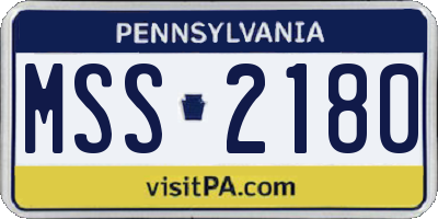PA license plate MSS2180