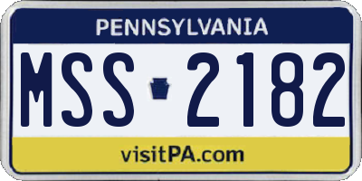 PA license plate MSS2182