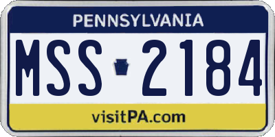 PA license plate MSS2184