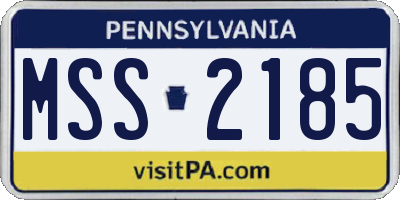 PA license plate MSS2185