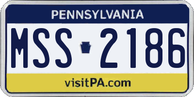 PA license plate MSS2186
