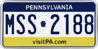 PA license plate MSS2188