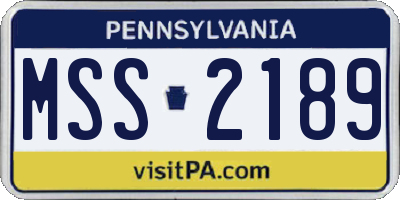 PA license plate MSS2189