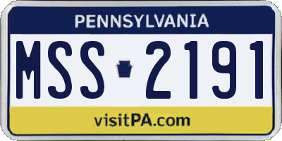 PA license plate MSS2191