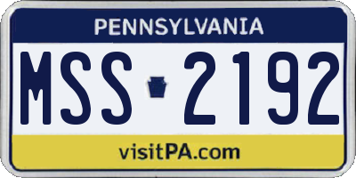 PA license plate MSS2192