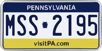 PA license plate MSS2195