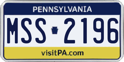 PA license plate MSS2196