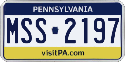 PA license plate MSS2197
