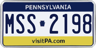 PA license plate MSS2198