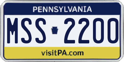 PA license plate MSS2200
