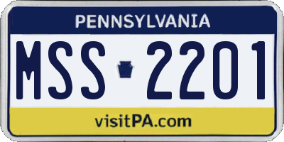 PA license plate MSS2201