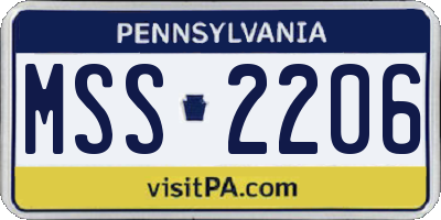 PA license plate MSS2206