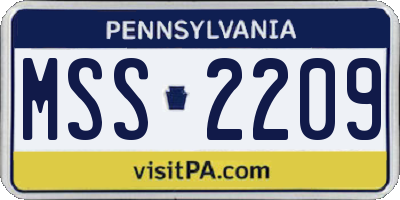 PA license plate MSS2209